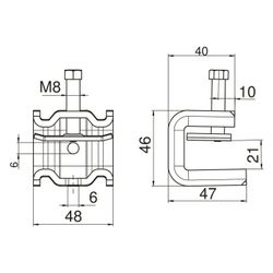 OBO Bettermann Trägerklammer SSP 6-21 M6 FT, 6-21mm, Stahl, feuerverzinkt... OBO-1486232 4012196342112 (Abb. 1)