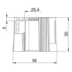 OBO Bettermann Rohrendtülle 129 TB M32, steck, Polyethylen, grau... OBO-2047855 4012196332274 (Abb. 1)