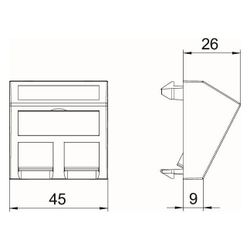 OBO Bettermann Datentechnikträger DTS-2B RW1, 45x45x26mm, Kunststoff, Reinweiß... OBO-6119244 4012195697190 (Abb. 1)