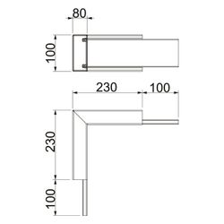 OBO Bettermann Inneneck PLM IC 0810 RW, 90 Grad, 230mm Außenbreite, 80mm Innenhöhe, 100mm ... OBO-7218056 4012197368005 (Abb. 1)