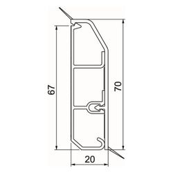 OBO Bettermann Sockelleistenkanal SL-L SLL 2070, 20x2000mm, PVC, Weiß, 6132215... OBO-6132215 4012196720026 (Abb. 1)