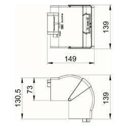 OBO Bettermann Außeneck GK-AH70130RW, 80-100 Grad, 139x73mm, PC/ABS, Reinweiß... OBO-6274410 4012195846666 (Abb. 1)