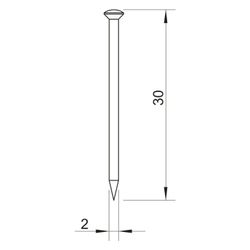 OBO Bettermann Stahlnagel 362 Z 30 G, 2mm Durchmesser 30mm Länge, Stahl, galvanisch verzin... OBO-3354296 4012195292098 (Abb. 1)