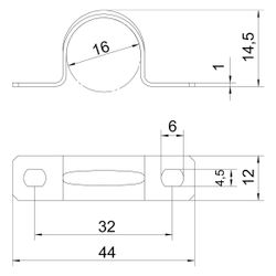 OBO Bettermann Befestigungsschelle 605 16 G zweilappig, 16mm, Stahl, galvanisch verzinkt... OBO-1018167 4012195016816 (Abb. 1)