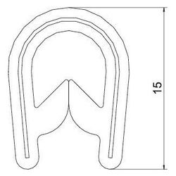 OBO Bettermann Kantenschutzband KSB 4 PVC, 10,5x15,0mm, 10m, Kunststoff, Schwarz... OBO-6072895 4012196295579 (Abb. 1)