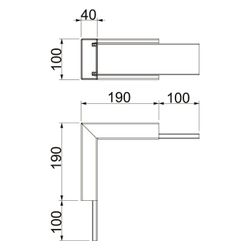 OBO Bettermann Inneneck PYROLINE Rapid PLM IC 0410 FS, 90 Grad, 190x40x100mm, Stahl, bandv... OBO-7218050 4012197332075 (Abb. 1)