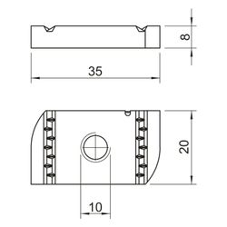 OBO Bettermann Gleitmutter MS41SN M10, 35mm, Stahl, Zinklamelle... OBO-1147214 4012196489879 (Abb. 1)