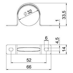 OBO Bettermann Befestigungsschelle 605 32 G, 32mm, Stahl, galvanisch verzinkt... OBO-1018337 4012195017479 (Abb. 1)
