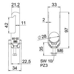 OBO Bettermann Bügelschelle 2056 BS-W1-K-28, 22-28mm, feuerverzinkt, 1187720... OBO-1187720 4012196854394 (Abb. 1)