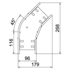 OBO Bettermann Bogen 45 Grad RB 45 610 FS, 60x100mm, Stahl, Zink... OBO-6036100 4012197345167 (Abb. 1)