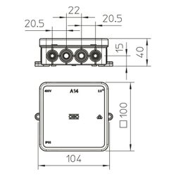 OBO Bettermann Kabelabzweigkasten A 14, 100x100x40mm, Kunststoff, Lichtgrau... OBO-2000378 4012195917090 (Abb. 1)