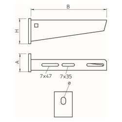 OBO Bettermann Wand- und Stielausleger AW 30 31, 310mm Breite 80mm Höhe 50mm Länge 90 Grad... OBO-6419747 4012196206773 (Abb. 1)