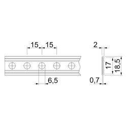 OBO Bettermann Montageband MZ024 PE II 19, 6,5mm Perforation, Stahl, Schwarz... OBO-1475904 4012197312749 (Abb. 1)