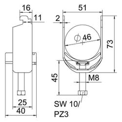 OBO Bettermann Bügelschelle 2056 BS-N1-K-46, 40-46mm, Stahl, feuerverzinkt... OBO-1187238 4012196852932 (Abb. 1)