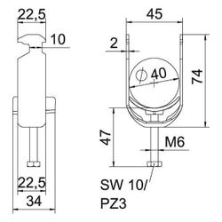 OBO Bettermann Bügelschelle 2056 BS-H1-K-40 FT, 34-40mm, Stahl, feuerverzinkt, 1186236... OBO-1186236 4012196847143 (Abb. 1)
