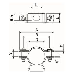 OBO Bettermann Abstandschelle ASL 733 17, 14-17mm, Aluminium... OBO-1362812 4012196600168 (Abb. 1)