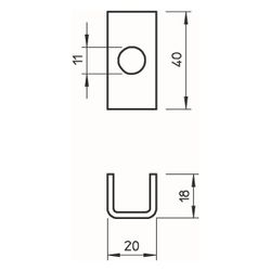 OBO Bettermann Distanzstück DS 4, 40x20x18mm, Stahl, Zink... OBO-6416551 4012196202997 (Abb. 1)
