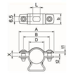OBO Bettermann Abstandschelle ASL 733 20 G, 17-20mm, Stahl, Galvanisch verzinkt... OBO-1362764 4012196600069 (Abb. 1)