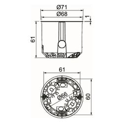 OBO Bettermann Hohlwand-Gerätedose HG 61, 68mm, 61mm, Kunststoff, orange... OBO-2003804 4012196687084 (Abb. 1)