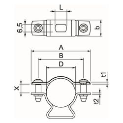 OBO Bettermann Abstandschelle ASL 733 25, 20-25mm, Aluminium... OBO-1362818 4012196600182 (Abb. 1)