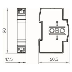 OBO Bettermann Überspannungsschutzschalter TKS-B, 170V DC, 120V AC, IP20... OBO-5097976 4012195578277 (Abb. 1)