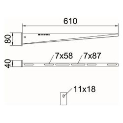 OBO Bettermann Wand- und Stielausleger AW 15 61, 80x610x40mm, Stahl, Zink... OBO-6420826 4012196207497 (Abb. 1)