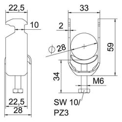 OBO Bettermann Bügelschelle 2056 BS-H1-M-28, Spannbereich 22-28mm, Stahl, feuerverzinkt... OBO-1186022 4012196848614 (Abb. 1)
