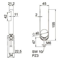 OBO Bettermann Bügelschelle 2056 2f, 34-40mm, Stahl, feuerverzinkt... OBO-1187733 4012196854523 (Abb. 1)