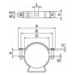 OBO Bettermann Abstandschelle ASL 733 63 G, 53-63mm, Stahl, galvanisch verzinkt... OBO-1362788 4012196600120 (Abb. 1)