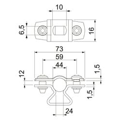OBO Bettermann Abstandschelle ASL 733 44, 36-44mm, Stahl, feuerverzinkt... OBO-1362730 4012196599998 (Abb. 1)