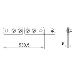 OBO Bettermann Potentialausgleichsschiene 1802 14 CU, 5x40x538,5mm, Kupfer... OBO-5015847 4012195699361 (Abb. 1)