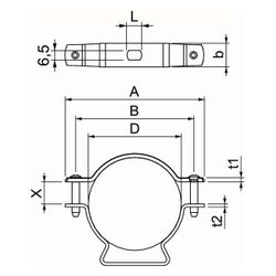 OBO Bettermann Abstandschelle ASL 733 63, 53-63mm, Aluminium... OBO-1362838 4012196600236 (Abb. 1)