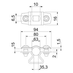 OBO Bettermann Abstandschelle ASL 733 63 G, 53-63mm, Stahl, galvanisch verzinkt... OBO-1362788 4012196600120 (Abb. 1)