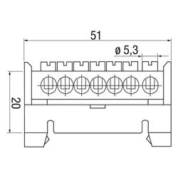 OBO Bettermann Neutralleiterklemme 60/N 7, 1-polig, 7x16mm2, schrauben, 20x51mm, blau... OBO-2054000 4012195183198 (Abb. 1)