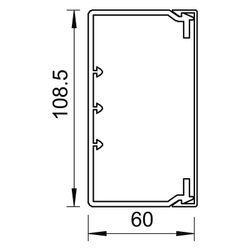 OBO Bettermann Wand- und Deckenkanal WDK 60110, 60x110x2000mm, PVC, Reinweiß... OBO-6191215 4012196363438 (Abb. 1)