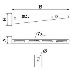 OBO Bettermann Wand- und Stielausleger AW 15 11, 50x110x40mm, Stahl, Zink... OBO-6420656 4012196207077 (Abb. 1)