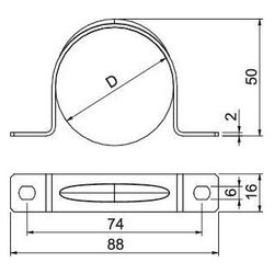 OBO Bettermann Befestigungsschelle 605 50 G, 50mm, Stahl, galvanisch verzinkt... OBO-1018507 4012195568339 (Abb. 1)