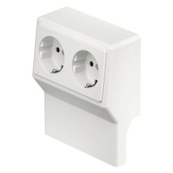 OBO Bettermann Geräteträger SL 2GT5070, 2x Schutzkontaktsteckdose, Kunststoff, Weiß, 61322... OBO-6132245 4012196720712 (Abb. 1)