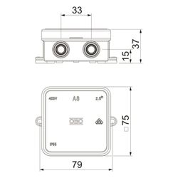 OBO Bettermann Kabelabzweigkasten A8, 75x75x36,2mm, Kunststoff, Lichtgrau, 2000016... OBO-2000016 4012195151395 (Abb. 1)