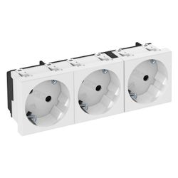 OBO Bettermann Schutzkontakt-Steckdose STD-D3S RW3, 3-fach 33 Grad, 16 A 250 V, Thermoplas... OBO-6120123 4012197256173 (Abb. 1)