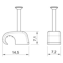 OBO Bettermann Haft-Clip 2025 25 LGR, 4-7mm, 25mm, rund, Kunststoff, Lichtgrau... OBO-2228629 4012195219613 (Abb. 1)