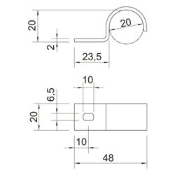 OBO Bettermann Befestigungsschelle 822 20mm, 20mm, Stahl, feuerverzinkt... OBO-1014137 4012195013990 (Abb. 1)