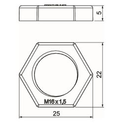 OBO Bettermann Gegenmutter 116 M16, M16, 22mm, Polystyrol, Grau... OBO-2049511 4012195139331 (Abb. 1)