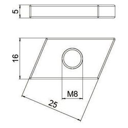 OBO Bettermann Gleitmutter ACMSN M8, Gewindemaß 8mm Länge 26mm, Stahl, Zinklamelle... OBO-1147060 4012196488827 (Abb. 1)