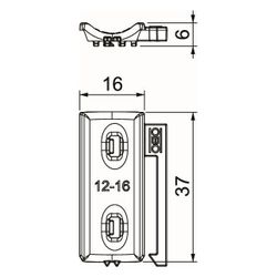 OBO Bettermann Universal-Gegenwanne 2058UW 16 LGR, 12-16mm, Polypropylen, Lichtgrau... OBO-1198016 4012196636150 (Abb. 1)