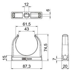 OBO Bettermann Quick-Schelle M63, 63mm, Polypropylen, Lichtgrau... OBO-2149040 4012195588252 (Abb. 1)