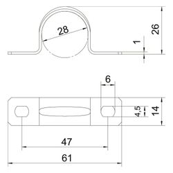 OBO Bettermann Befestigungsschelle 605, 28mm, Stahl, Galvanisch verzinkt... OBO-1018280 4012195017356 (Abb. 1)