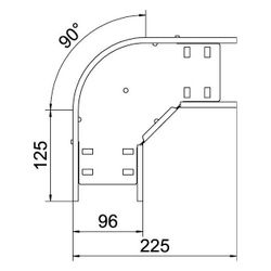OBO Bettermann Bogen 90 Grad RB 90 610 FS, 60x100mm, Stahl, Zink... OBO-6036560 4012197343101 (Abb. 1)