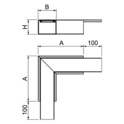 OBO Bettermann Flachwinkel PLM FA 0810 RW, 90 Grad 250x80x100mm, Stahl, Weiß... OBO-7218068 4012197365523 (Abb. 1)