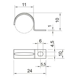 OBO Bettermann Befestigungsschelle 604, 11mm, Stahl, galvanisch verzinkt, 1003119... OBO-1003119 4012195001270 (Abb. 1)